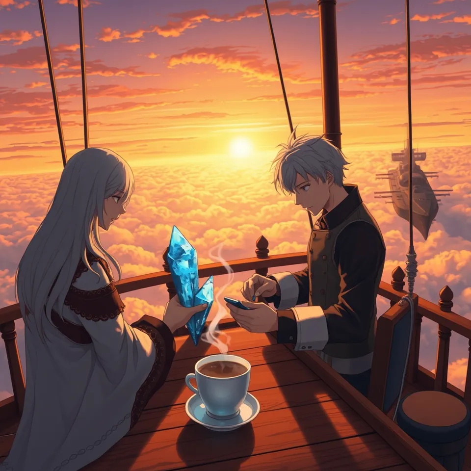 第2話「風結晶と黒い艦隊」の挿絵(AIによる生成)