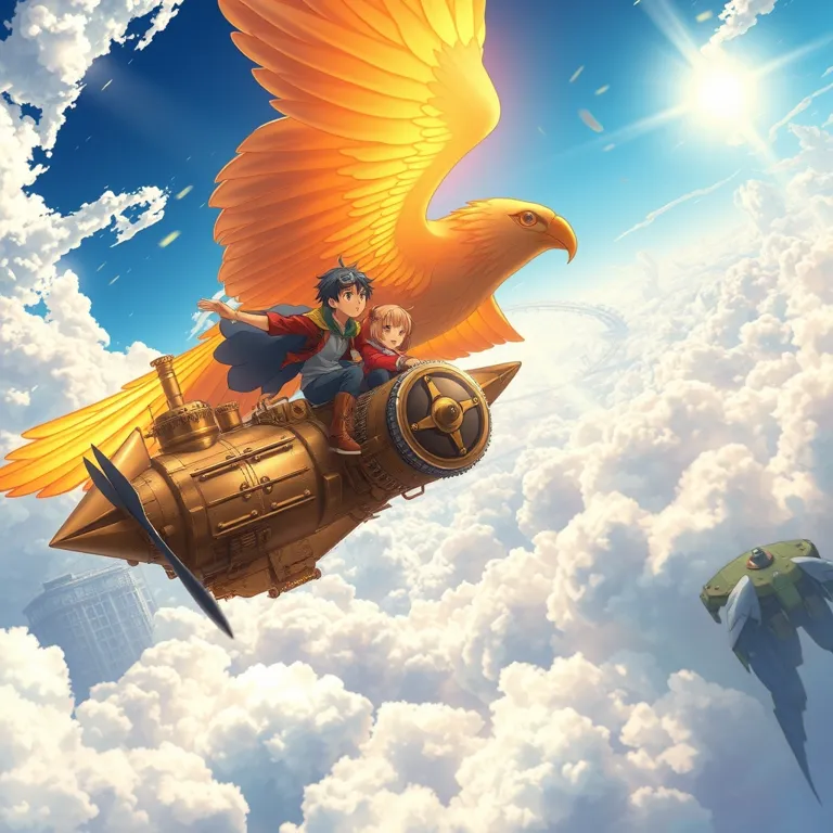 『クロノス・ウィング：鉄錆の空と黄金の渡り鳥』の表紙(AIによる生成)