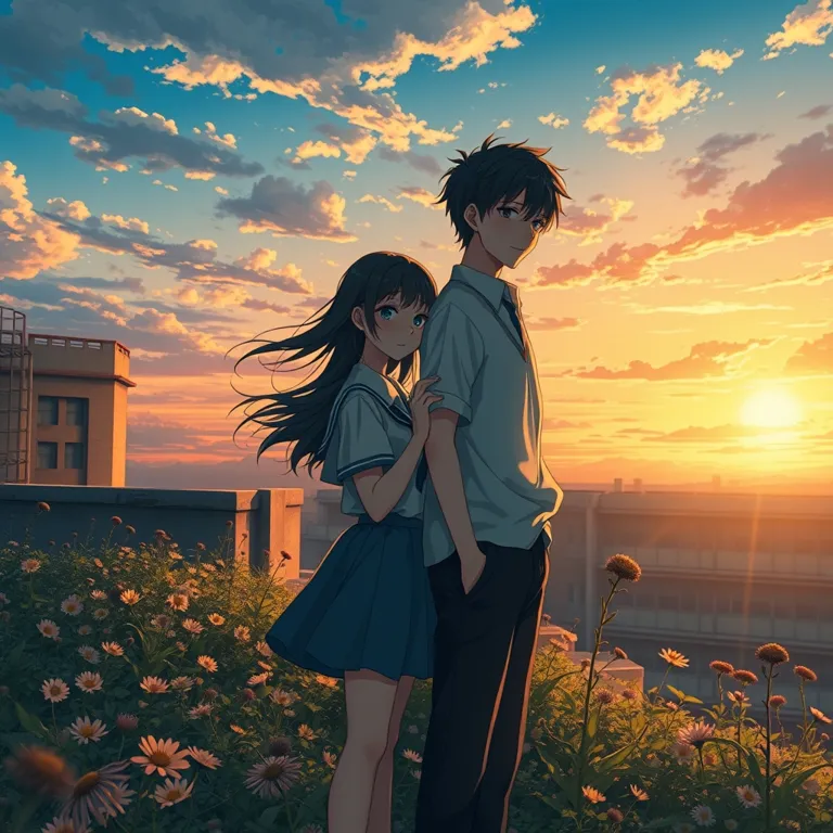 『空色の境界線、きみの温度』の表紙(AIによる生成)