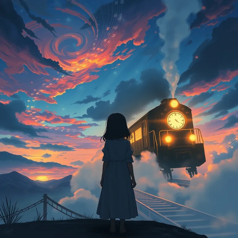 『残響のレクイエムと終焉の最終列車』の表紙(AIによる生成)