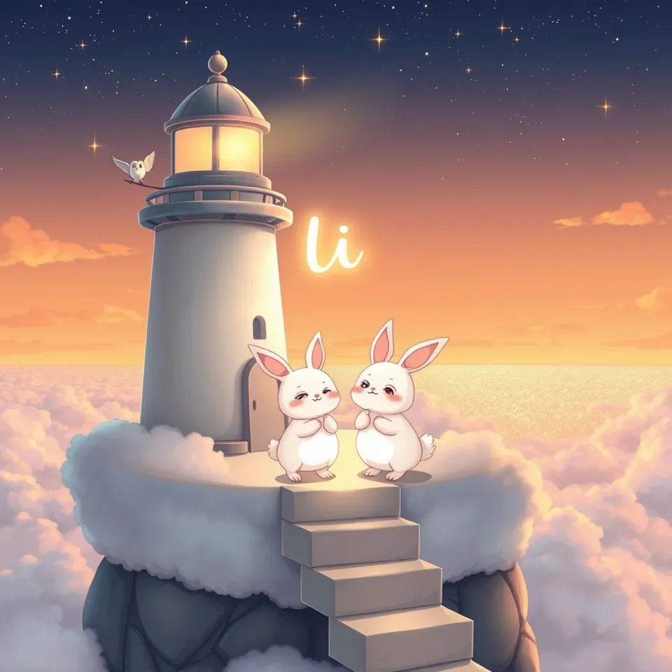 第4話「空の灯台と星屑の海」の挿絵(AIによる生成)