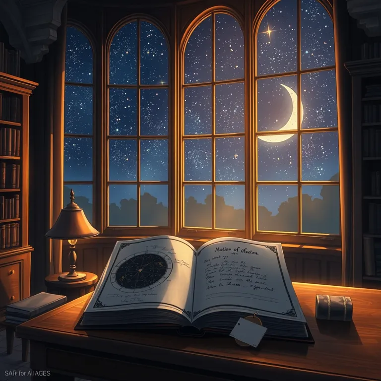 『星降る夜の図書室と、欠けた月の落としもの』の表紙(AIによる生成)