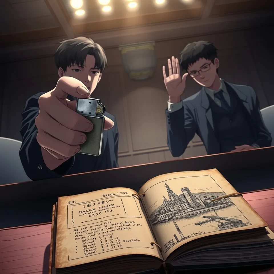 第3話「法廷の物証と黒い道」の挿絵(AIによる生成)