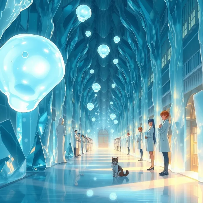 『蒼氷回廊の共鳴師たち ―綴られる記憶と、静寂の対話―』の表紙(AIによる生成)