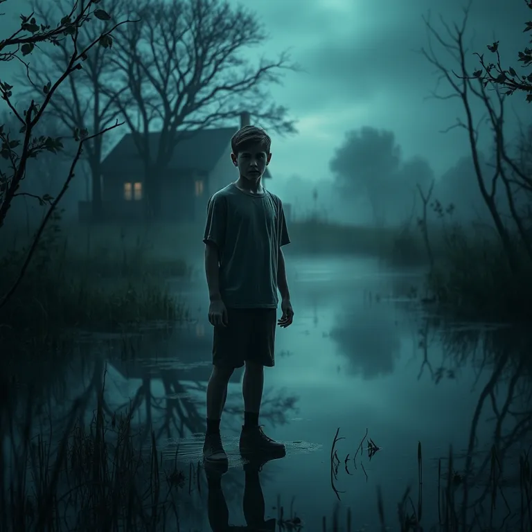 『忘却の渇き、水鏡の檻』の表紙(AIによる生成)