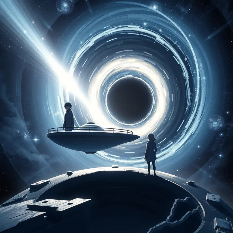 『事象地平の対称性 ―エルゴ球に眠る双星の記憶―』の表紙(AIによる生成)
