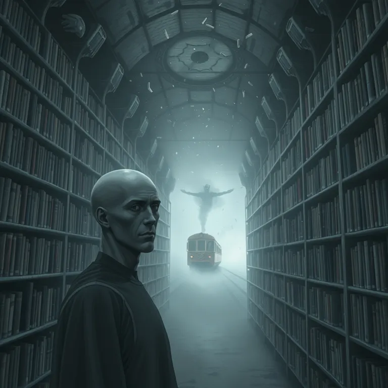『白骨の書架と終焉の特急』の表紙(AIによる生成)