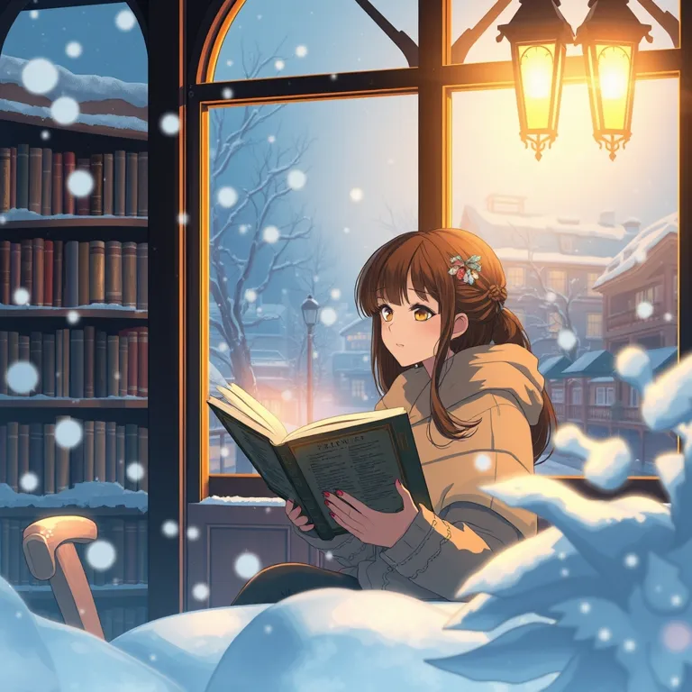 『氷の城の図書室と、冬に溶ける遺言』の表紙(AIによる生成)