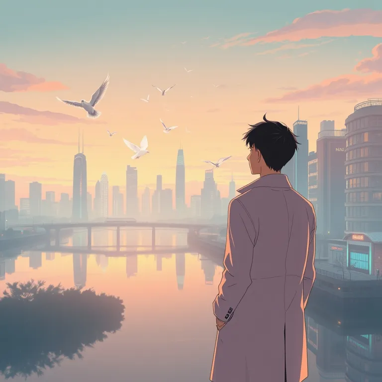 『鳥のゆくえと、空白の季節』の表紙(AIによる生成)