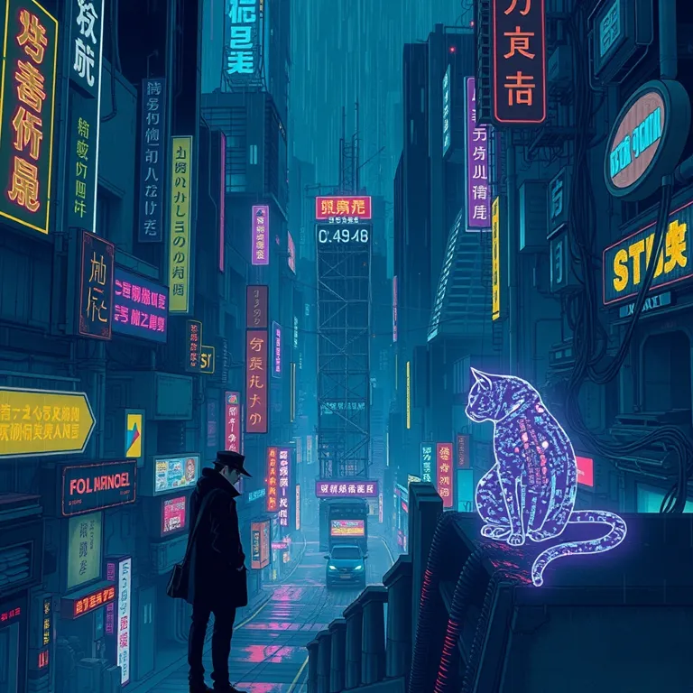 『回路の雨、名もなき残響』の表紙(AIによる生成)
