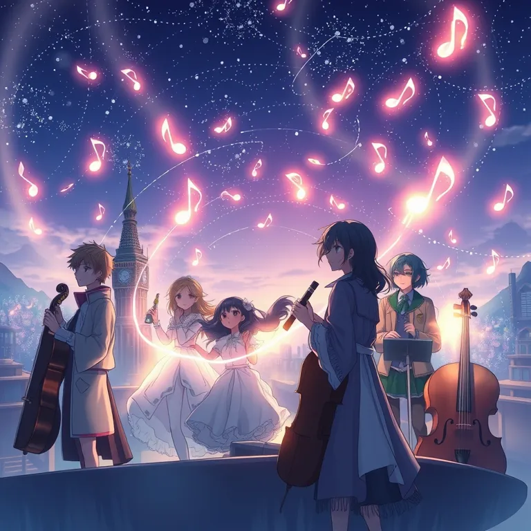 『共鳴する夜の輪舞曲（ロンド）と、星を喰らう歌い手』の表紙(AIによる生成)