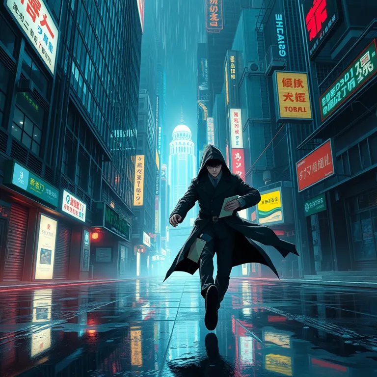 『クローム・パルス：偽典の雨』の表紙(AIによる生成)