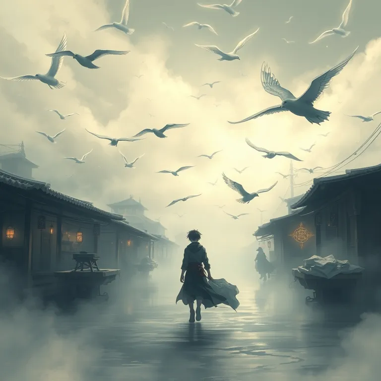 『噤みの鳥、忘却の市にて』の表紙(AIによる生成)