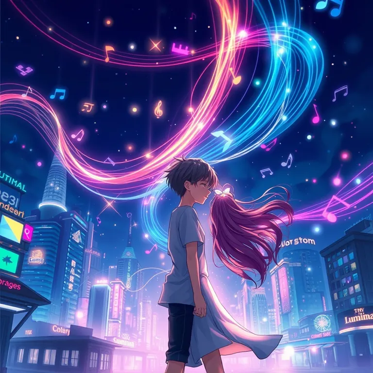 『響き合う残響に、君の旋律（メロディ）を重ねて』の表紙(AIによる生成)