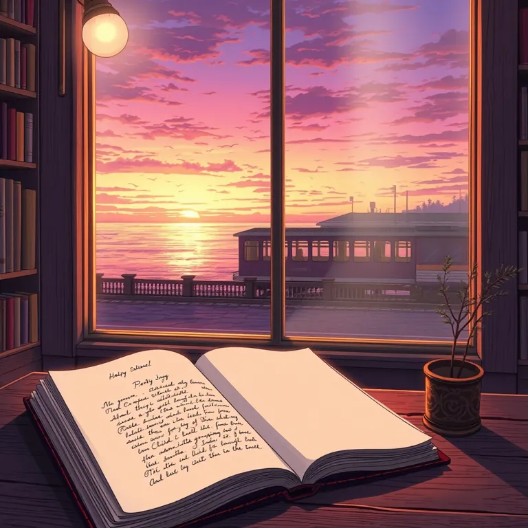 『夕凪の古本屋と、渡り鳥の手紙』の表紙(AIによる生成)